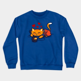 Cute Kawaii Japanese Anime Cat Gift For Cat Lovers Crewneck Sweatshirt